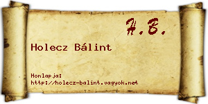 Holecz Bálint névjegykártya