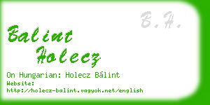 balint holecz business card